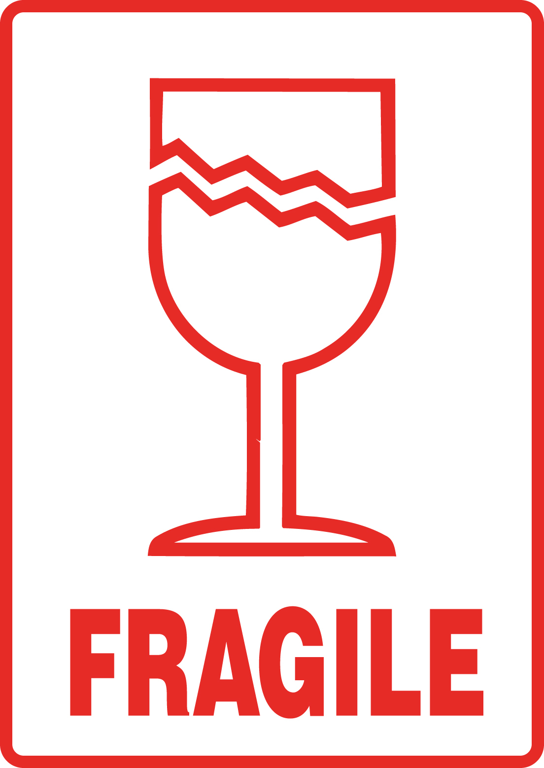 108 x 79mm "Fragile" Labels